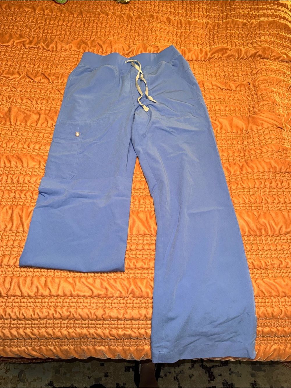 FIGS Isabel High Rise Wide Leg Scrub Pants Blue M Tall